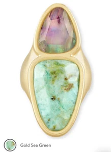 Kendra Scott Margot 14k Yellow Gold Plated Glass Stone Cocktail Ring 6 New $128 - Picture 1 of 7