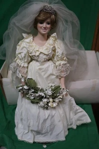 Vintage The Princess Diana Bride Doll Danbury Mint 19" Porcelain W/Box - Picture 1 of 8