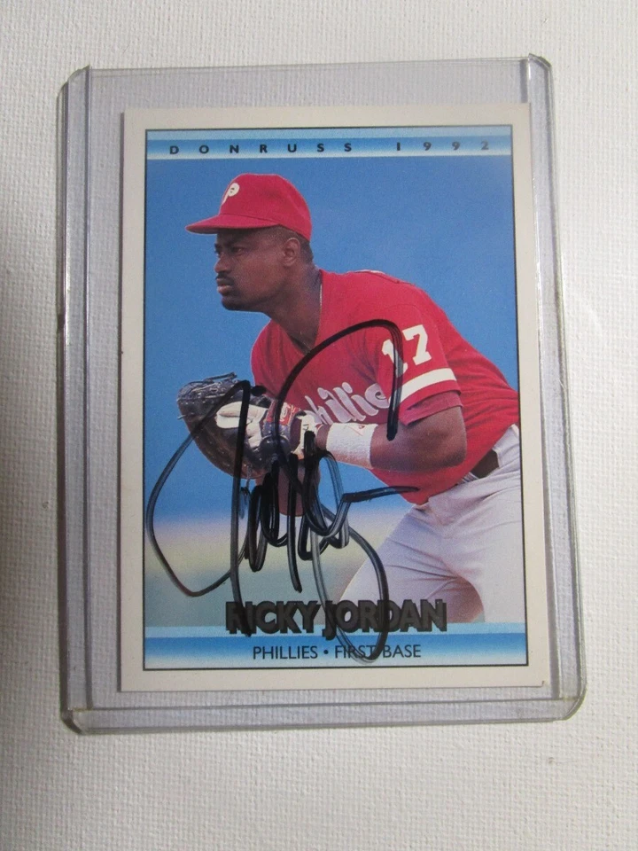 Signed Autographed 1992 Donruss Philadelphia Phillies #458 Ricky Jordan - Image 1 of 1