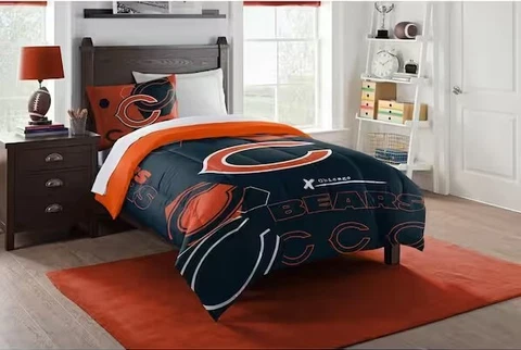 Chicago Bears NFL Northwest Twin Printed Comforter + Sham Set Football Sports Cover