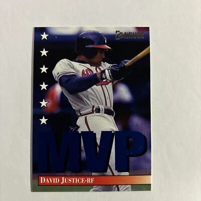 1994 Donruss MVP David Justice #1 Atlanta Braves - Image 1 of 2
