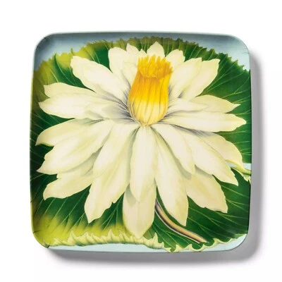 John Derian for Target Melamine Square Serving Tray Flower Print Plate Lily NEW - Image 1 of 3
