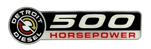 DETROIT DIESEL 500 HP EMBLEM SATIN - Picture 1 of 2