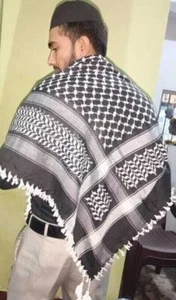 Shemagh Keffiyeh Bufanda Combinación negra Original Jenin Marca Algodón... - Imagen 1 de 5