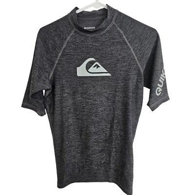Quiksilver Rash Guard Mens S Dark Gray All Time ID Short Sleeve Rash Guard Men  - Image 1 of 4