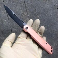 Drop Point Folding Knife Pocket Hunting Survival Tactical S35VN Steel Copper EDC
