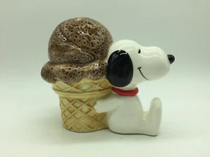 RARO VINTAGE SNOOPY ARACHIDI Gelato Cono Bank Cibo Spazzatura Serie 1966 Giappone - Foto 1 di 12