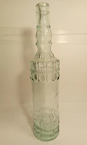 Decorative Light Green Clear Glass Bottle Embossed Rope Design Home Decor 13" - Picture 1 of 9