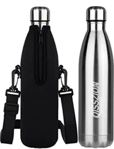 Stainless Steel Water Bottles with Sleeve and Strap (25OZ/ 750ML) - Picture 1 of 3