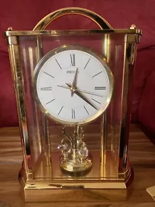 Orologio Seiko Mantle Quarzo Vintage Nuovo Con Pendolo Rotante Giappone RARO - Foto 1 di 14