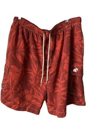 Caribbean Joe Мужские шорты плавки гавайский бордовый красный LIned размер XL - Изображение 1 из 4