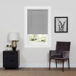 GII Deluxe Sundown Grey Cordless Room Darkening Vinyl Mini Blind with 1 In. Slat - Picture 1 of 9