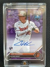 2023 Topps Now Road to Opening Day Adley Rutschman Purple Auto Rookie RC 5/25