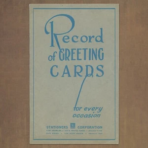 UNUSED Vintage Stationers Corporation Record Book of Greeting Cards Sent Receive - Picture 1 of 6