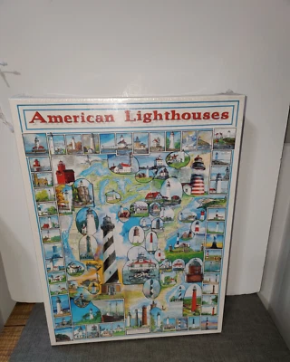 Rompecabezas American Lighthouses White Mountain 1997 nuevo sellado Foto 1 de 4