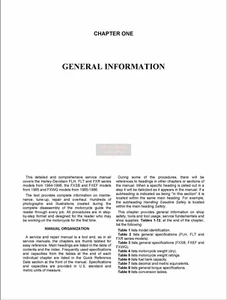 Printed Service Repair Manual 1984-1998-Flh-Flht-Fxr-Fxsb-Fxef - Picture 1 of 3