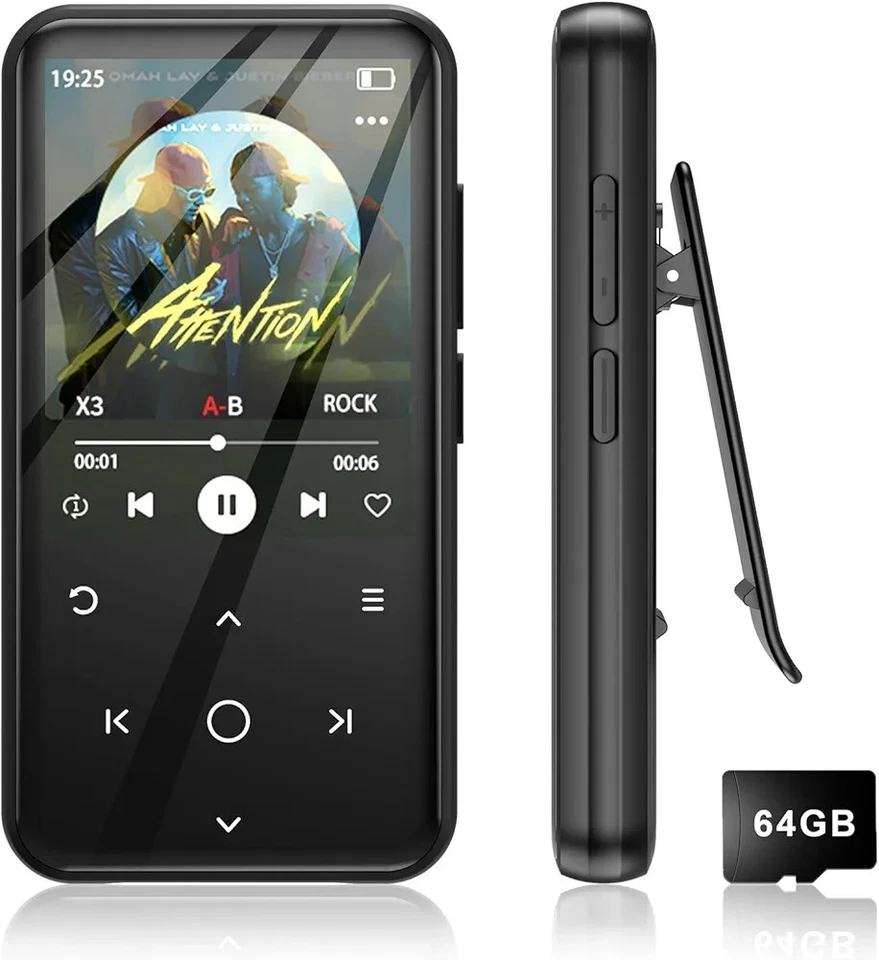 Lvcdodvd MP3 Players with Clip 500mAh Battery 64GB Music Player Bluetooth 5.0... - Image 1 of 4