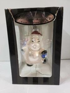  2013 CHRISTOPHER RADKO Celebrations Santa Piggy Glass Ornament NEW OTHER - Picture 1 of 12