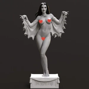 Lily Munster NSFW Sculpture (300mm)/Unpainted/Unassembled/3D Print - Foto 1 di 19