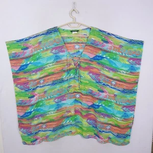 Lauren Ralph Lauren Tunic Top Womens Large XL Sheer Boho Beach Coverup Tie - Picture 1 of 7