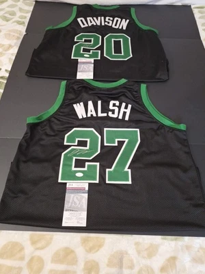 JD DAVISON/JORDAN WALSH SIGNED/AUTOGRAPHED BOSTON CELTICS CUSTOM JERSEYS JSA COA - Image 1 of 4