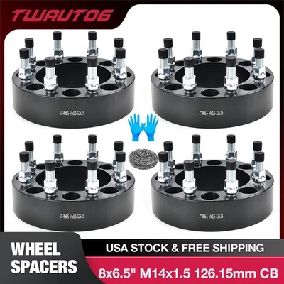 4PCS 2 inch 8 Lug 8x6.5" Wheel Spacers Fits Chevy Silverado 2500 3500 GMC Hummer - Image 1 of 4