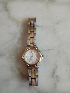 Swiss Army Wenger Women’s Watch WR100M SAK Design Stainless With Date 2 Tone - Picture 1 of 5