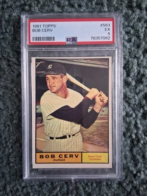1961 TOPPS BASEBALL SET BOB CERV #563 PSA 5 EX, SP High-Number! **RARE** - Image 1 of 2
