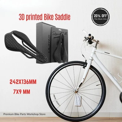 Sillín de bicicleta impreso en 3D para bicicleta de carretera sillín de bicicleta ultraligero de carbono 242 * 136 mm Foto 1 de 4