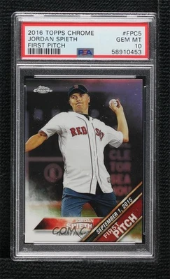 2016 Topps Chrome First Pitch Jordan Spieth #FPC-5 PSA 10 GEM MT - Image 1 of 2