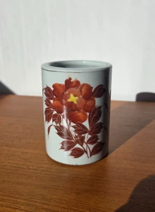 Kleine Asiatische Vase Blumentopf Pinselhalter Keramik Blume Goldrand - Bild 1 von 9