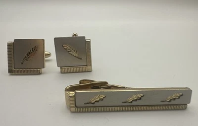 Juego de Gemelos Speidel Clip de Corbata Pluma Dorada Dos Tonos Dorado Plata De Colección Foto 1 de 4