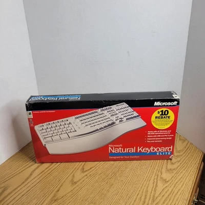 Vintage Microsoft Natural Ergonomic Keyboard Elite PS2/USB READ - Image 1 of 4