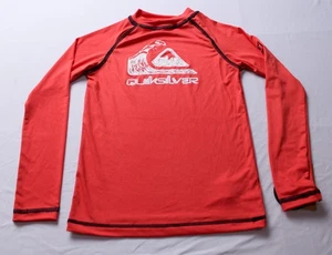 Quiksilver Little Boy's Long Sleeve Rashguard Swim Top CG2 Red Size 7 - Picture 1 of 7