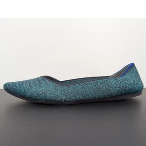 Rothy’s The Point Teal Blue Knit Flats Women’s Size 9 Sustainable Washable Shoes - Picture 1 of 9