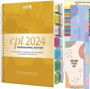 Index Tabs for CPT 2024 Professional Edition, 60 CPT Book Tabs, Laminated, Color - Picture 1 of 12