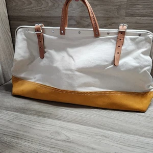 24" Mason Bag Heavy Duty Canvas mit Vollnarbenlederboden - Bild 1 von 15