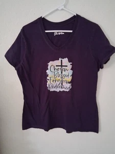 Women's Purple  Chosen Blessed Forgiven Redeemed Shirt - Picture 1 of 2