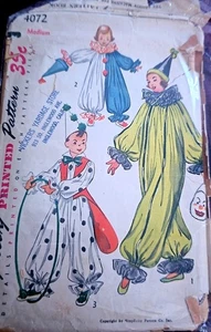 Simplicity Children 1960 Size 10 Clown Costume Used - Picture 1 of 1