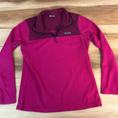 Columbia Fleece Pullover Womens Medium Pink Purple 1/4 Zip Long Sleeve - Image 1 of 4