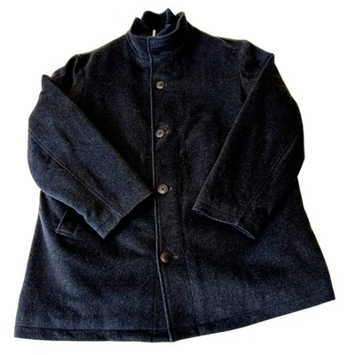 Abrigo de vestir Joseph Abboud para hombre negro mezcla de lana longitud media doble cuello talla XL Foto 1 de 4