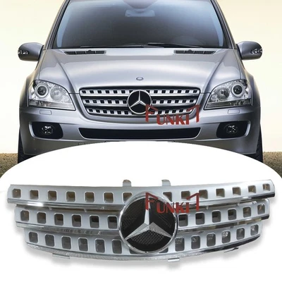Grelha frontal para Mercedes Benz W164 ML-Class ML350 ML500 grelha 2005-2008 com estrela - Imagem 1 de 4