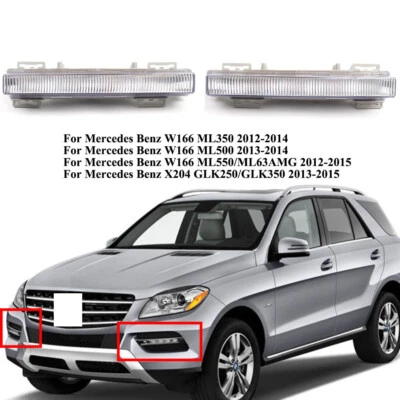 Pair LED Fog Lamp DRL Daytime Driving Light For Mercedes Benz W166 ML350 ML550 - Изображение 1 из 4