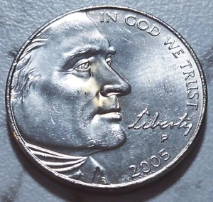 P Philadelphia 2005 sin circular EE. UU. Jefferson Bison Nickel BIN163 - Imagen 1 de 2
