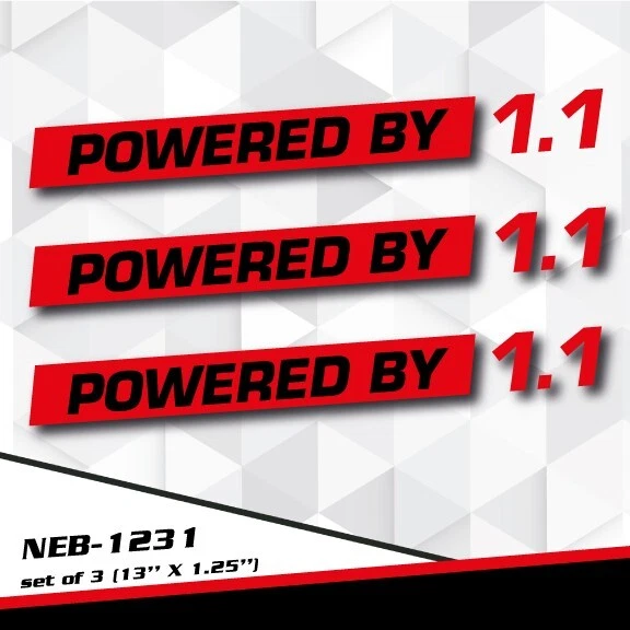 POWERED BY 1.1L Decal Sticker for KIA Renault Ford Hyundai Suzuki Fiat NEB-1231 Foto 1 de 1