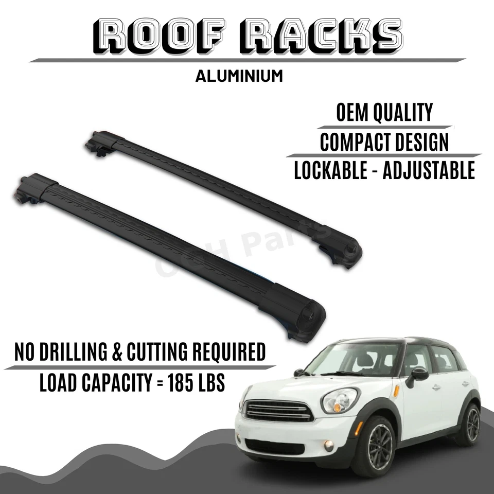 BARRA PORTAEQUIPAJES DE TECHO DE ALUMINIO BARRAS TRANSVERSALES PARA MINI COOPER COUNTRYMAN R60 2011-2016 Foto 1 de 4