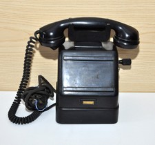 Telefono militare da tavolo scrivania bakelite nero a manovella anni 40