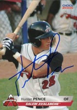 2005 Salem Avalanche HUNTER PENCE Signed Card autograph auto ASTROS giants