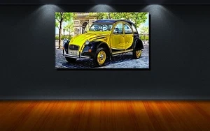 POSTER BILD XXL POP ART CITROEN 2CV ENTE OLDTIMER ABSTRAKT BUNT BIS 150x90 - Bild 1 von 2