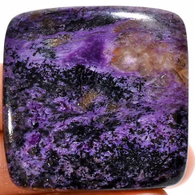 Piedra preciosa cabujón con forma de cojín Charoite 100 % natural 155 quilates 43x43x7 mm EE-38204 Foto 1 de 2